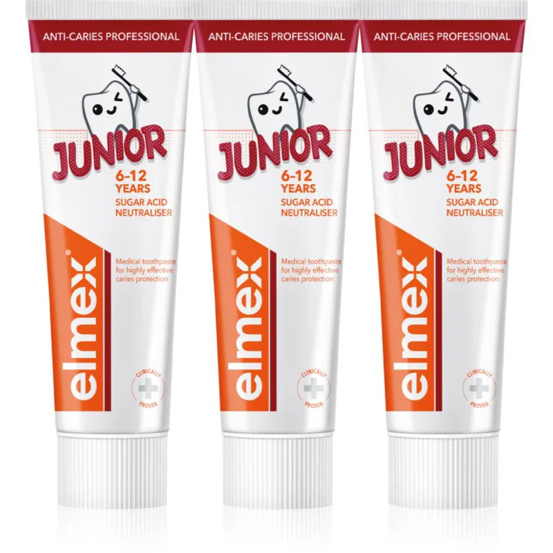 Elmex Anti-Caries Professional Junior οδοντόκρεμα για παιδιά 3x75 ml