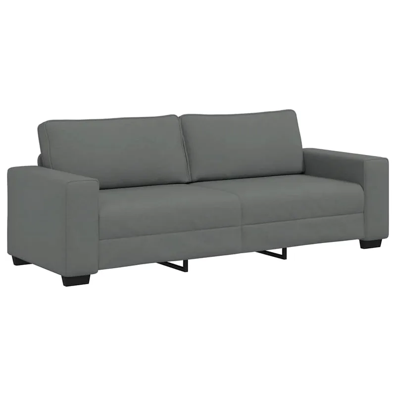 vidaXL Τριθέσιος Καναπές Σκούρο Γκρι 220x77x82 εκ. Ύφασμα