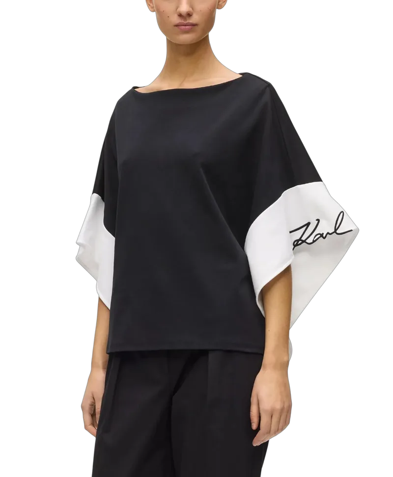 Γυναικείο Signature Top Μαύρο Karl Lagerfeld B2W17005-101 WHITE/BLACK