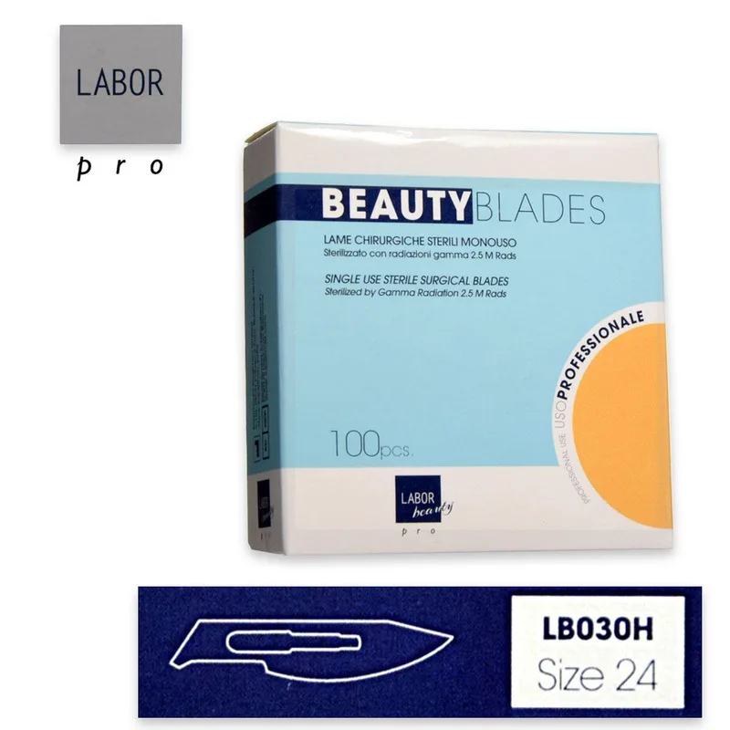 Sterilized beauty blade scalpel blades, pack of 100 pieces, size 24