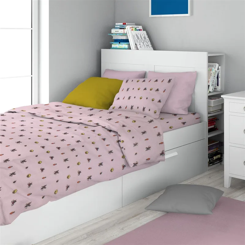 Σεντόνια Εμπριμέ Σετ 3 τεμ kids Looney Tunes 39 160X240 Ροζ 100% Cotton Flannel