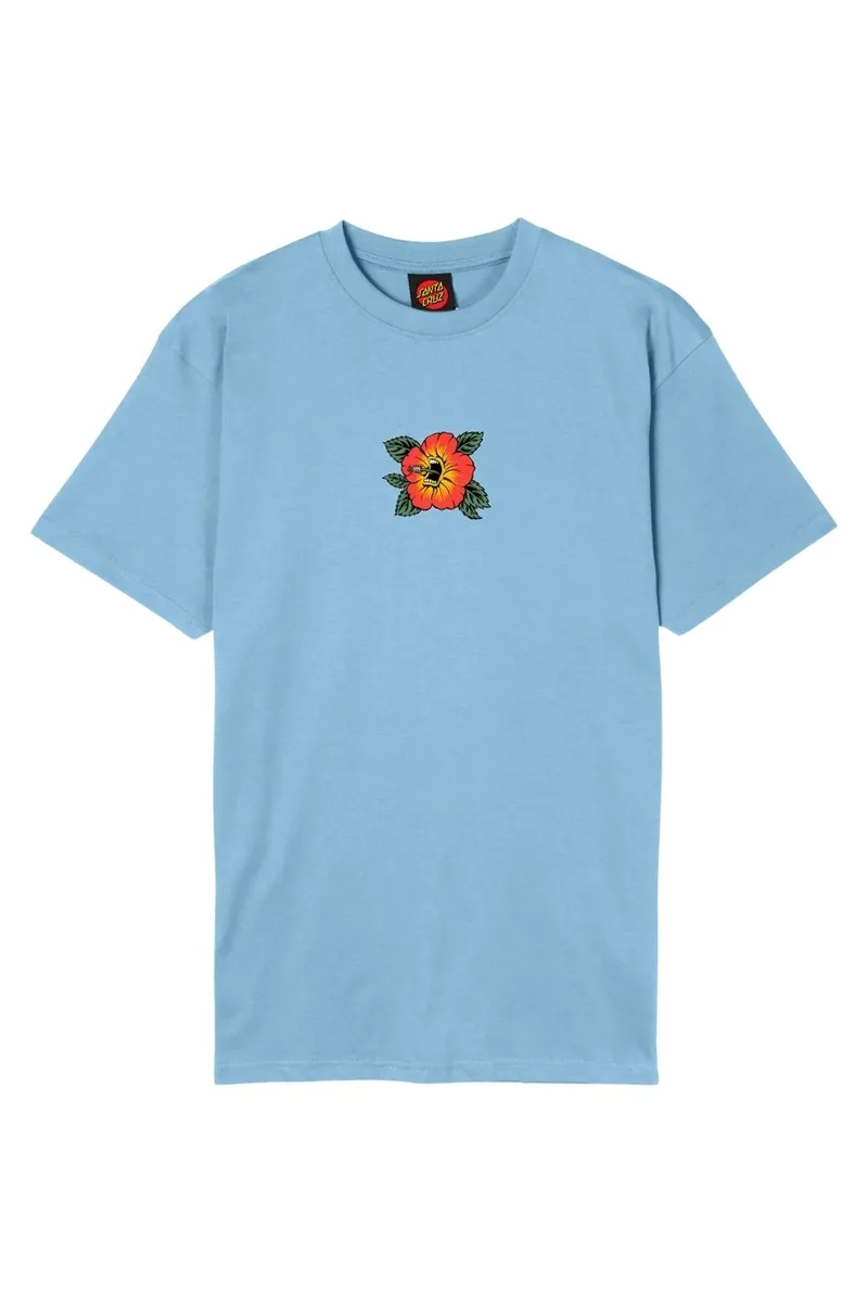 SANTA CRUZ T-Shirts Screaming Hibiscus Front T-Shirt - ΜΠΛΕ-SCA-TEE-12496-BLUE
