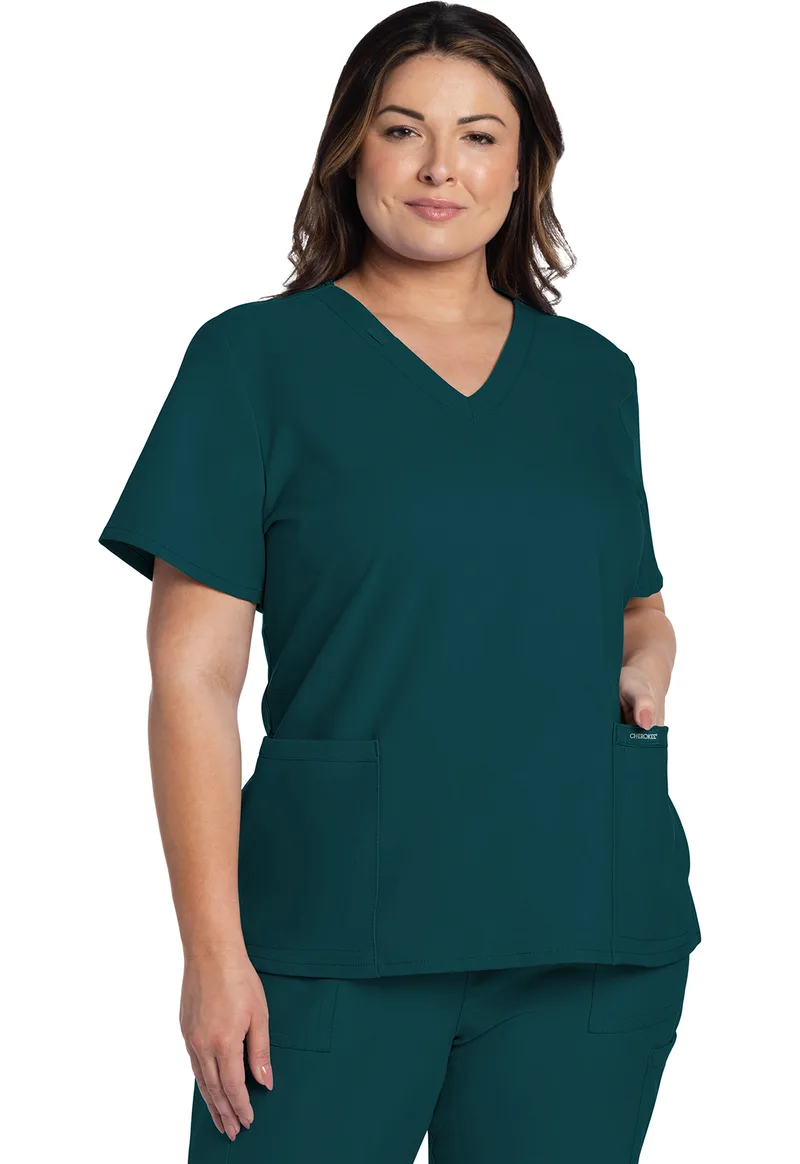 Γυναικεία Μπλούζα Cherokee Workwear Originals Ultra | V-Neck | 2 Τσέπες | Caribbean