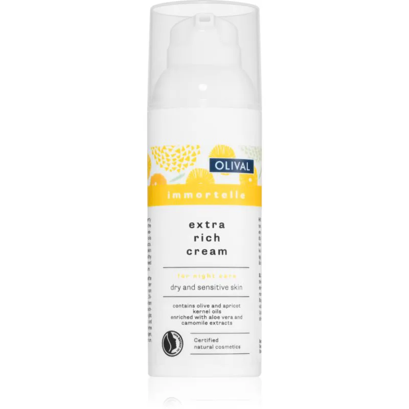 Olival Immortelle Extra Rich Cream θρεπτική κρέμα νύχτας για ευαίσθητη και ξηρή επιδερμίδα 50 ml