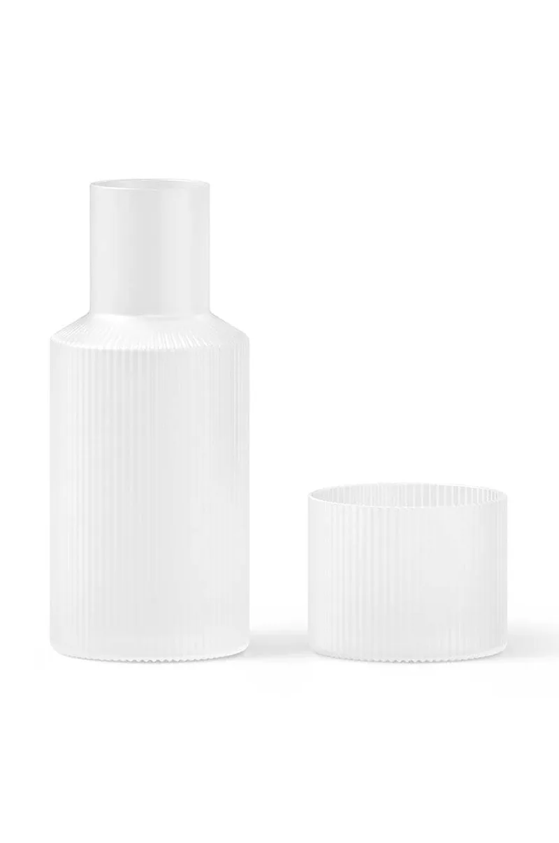 Καράφα με ποτήρι ferm LIVING Ripple Small Carafe Set 500 ml / 200 ml.