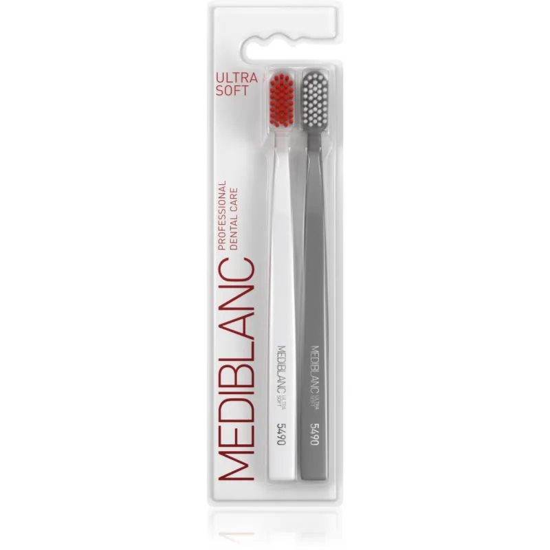 MEDIBLANC 5490 Ultra Soft οδοντόβουρτσες ύπερ-μαλακό White, Grey 2 τμχ