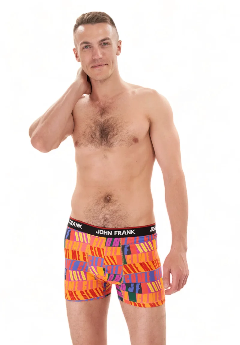 Boxer ανδρικό Digital John Frank Type JFBD337-Πορτοκαλί