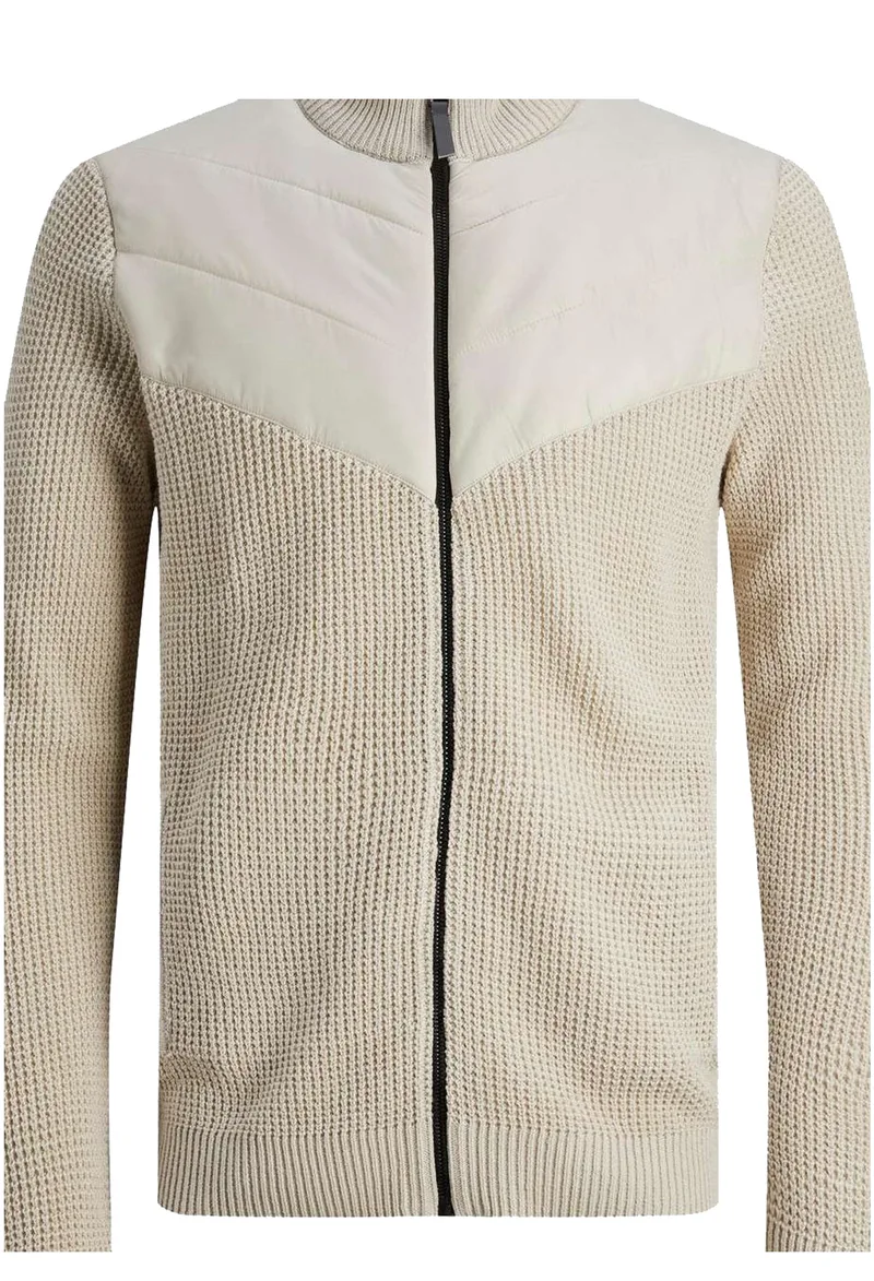 Ζακέτα Jack & Jones Jcoblack Knit Hybrid Bf 12245217-Moonbeam Ανδρικό
