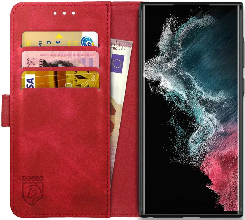 Κόκκινο Element PU Θήκη Πορτοφόλι Samsung Galaxy S22 Ultra 5G - Red (8719246343162)