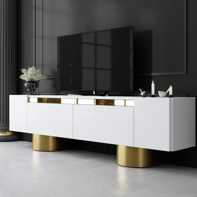 Βάση Τηλεόρασης Bohem - White, Χρυσό 618Bly1261 (180x16x30)