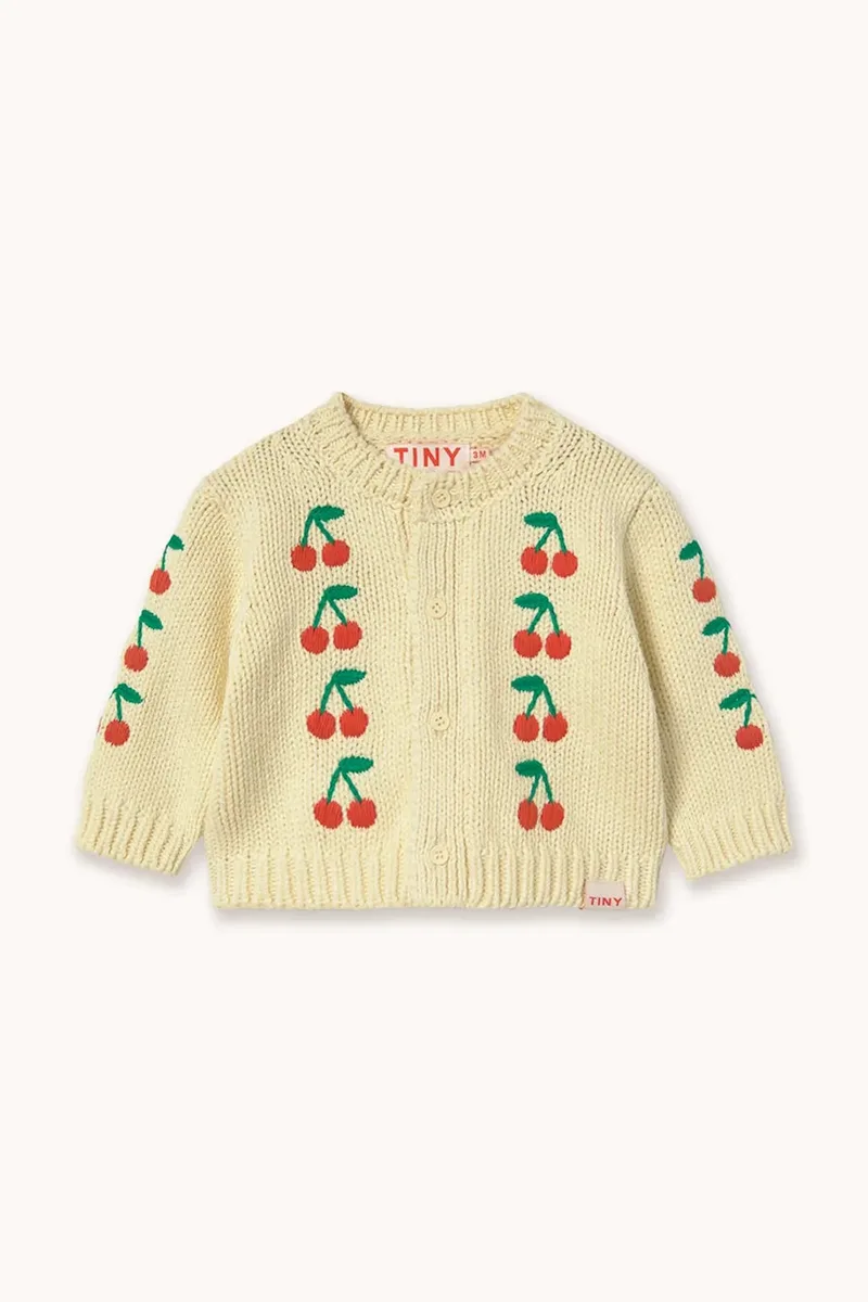 Βρεφική βαμβακερή ζακέτα Tinycottons MINI CHERRIES KNITTED BABY CARDIGAN
