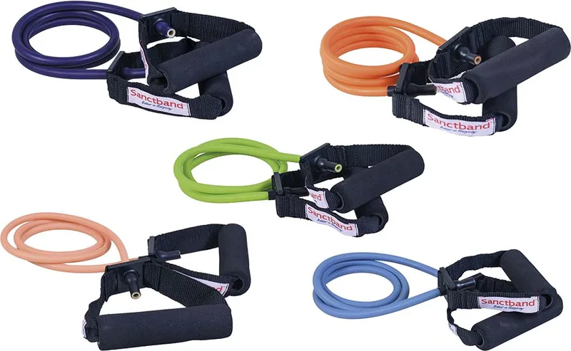 ΛΑΣΤΙΧΟ SANCTBAND GYMTUBE ΜΕ ΠΛΑΣΤΙΚΟ ΧΕΡΟΥΛΙ ΜΩΒ (ΠΟΛΥ ΣΚΛΗΡΟ)