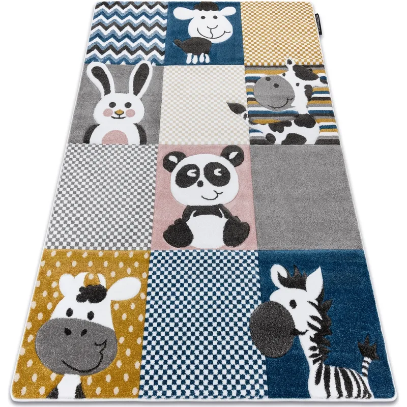 Χαλιά Rugsx Χαλί PETIT ZOO ζώα κρέμα / γκρι 120x170 cm