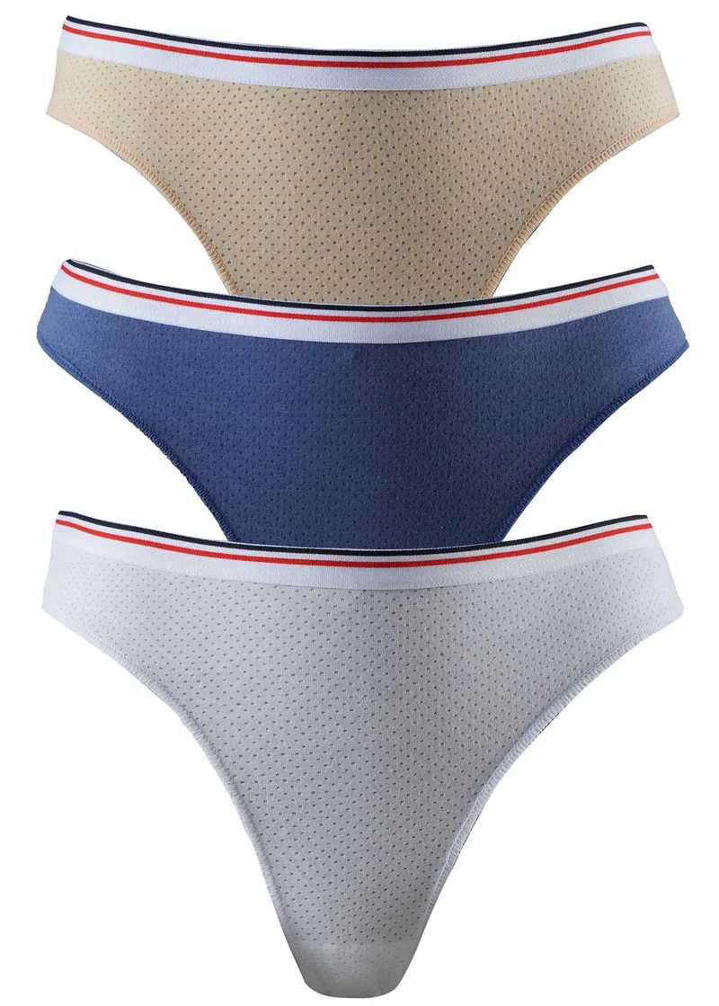 Γυναικείο σλίπ string εξωτερικό λάστιχο 3pack MULTI COLOUR