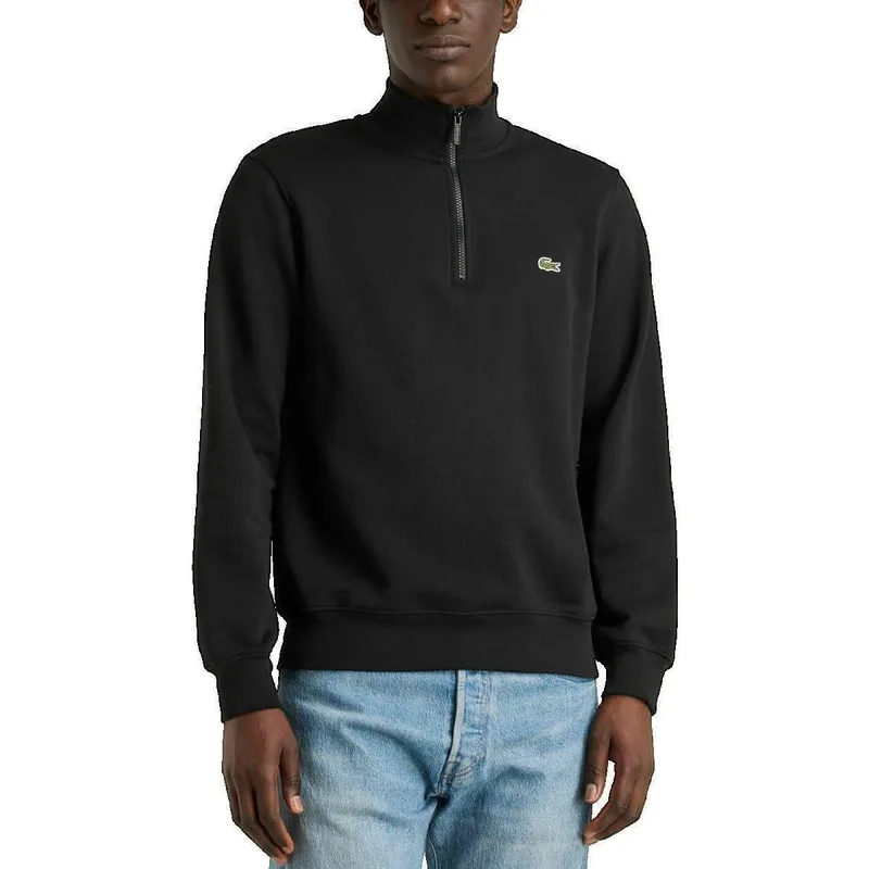 Αθλητικό T-shirt Lacoste Sweatshirt Classic Fit col montant zippé