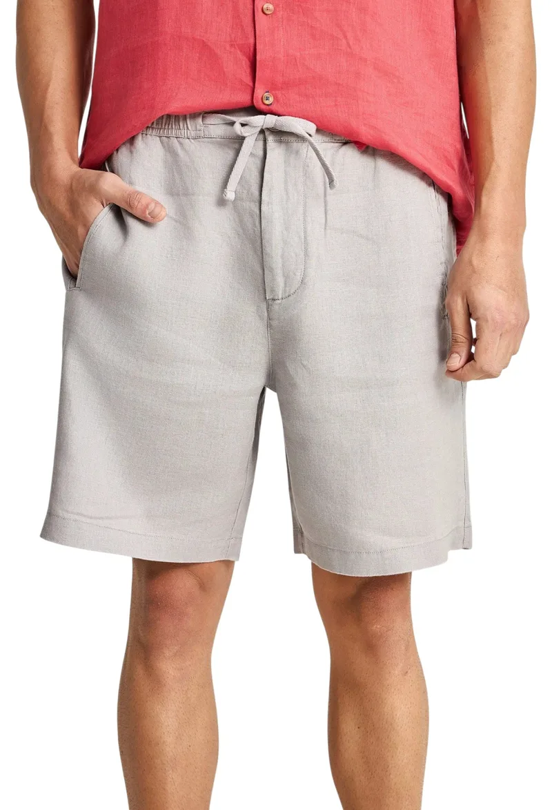 Βερμούδα Funky Buddha Λινή Chino FBM013-009-03-GREY Ανδρικό