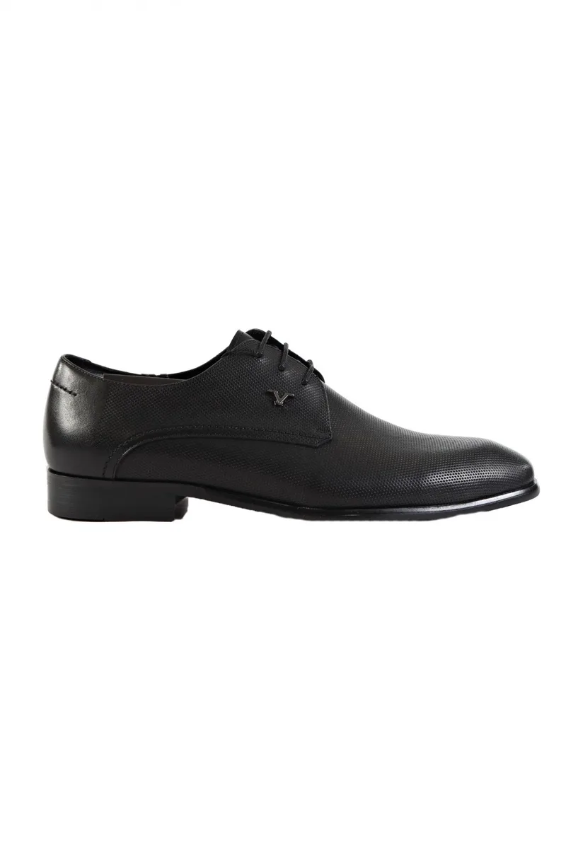 V 19.69 ΠΑΠΟΥΤΣΙ ΔΕΤΟ WAXED LEATHER EMBOSSED ΜΑΥΡΟ
