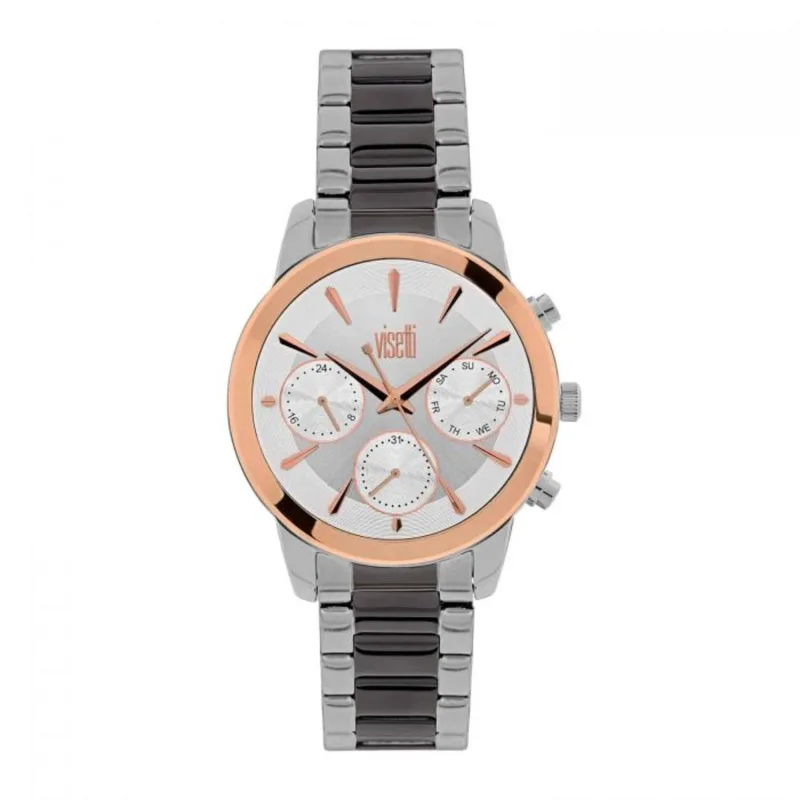 Ρολόι Γυναικείο Δίχρωμο, Stainless Steel , Visetti, κωδ.WSW498