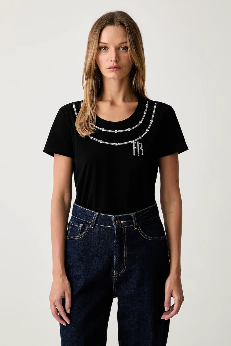 Fracomina t-shirt γυναικείο βαμβακερό με ελαστάν