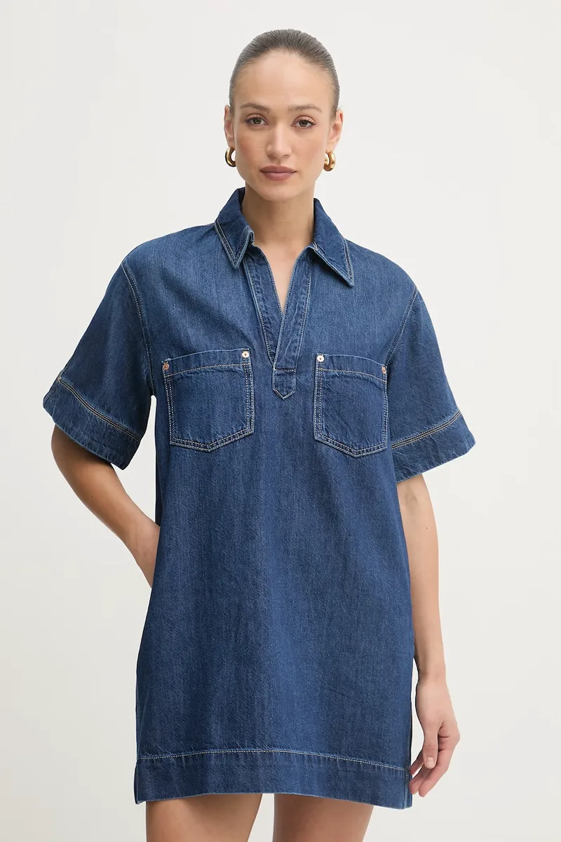 BOSS Πορτοκαλί φόρεμα ντένιμ C POLO DRESS