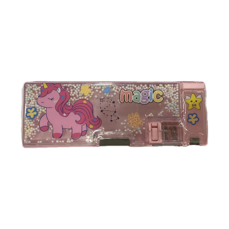 Κασετίνα vintage με μπαλίτσες unicorn 2 Ροζ