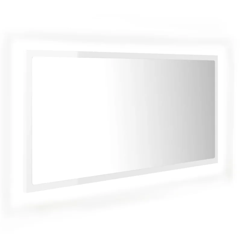 vidaXL Καθρέφτης Μπάνιου με LED Γυαλ. Λευκό 90x8,5x37εκ. Ακρυλικός