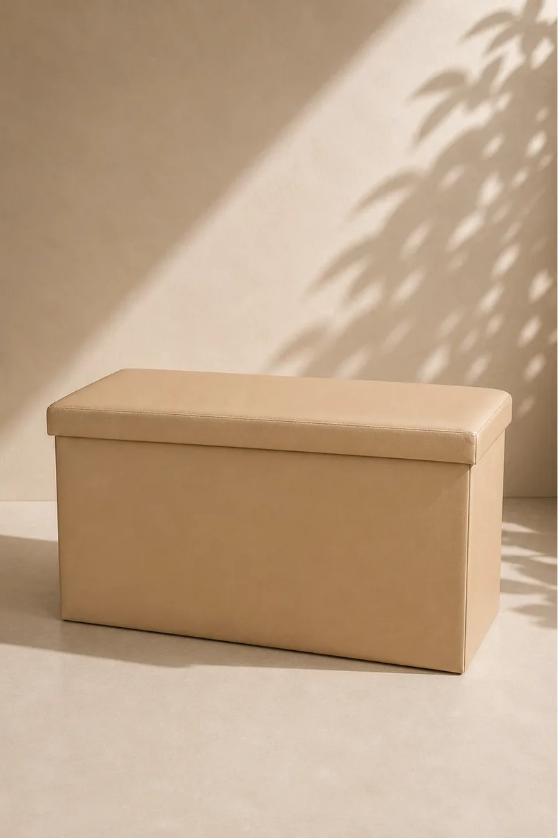 Σκαμπό Με Αποθηκευτικό Χώρο 76x38x38cm Μπεζ GTR