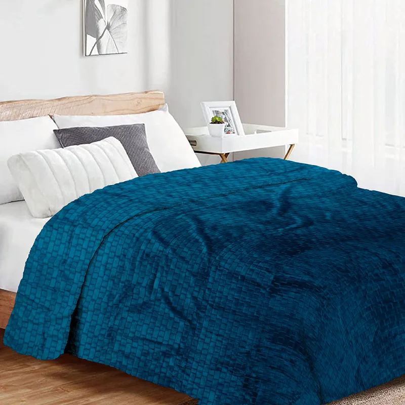 Κουβέρτα Fleece Υπέρδιπλη (220x240) Dimcol Brick 03 Petrol