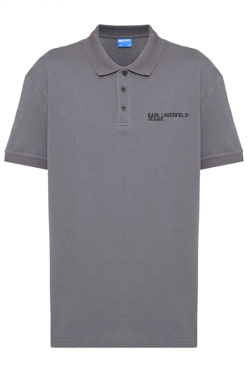 KARL LAGERFELD JEANS POLO PIQUE REGULAR FIT AZURE ΜΠΛΕ