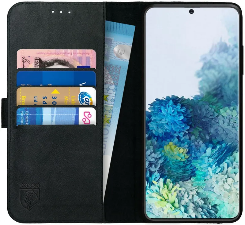 Κόκκινο Deluxe Δερμάτινη Θήκη Πορτοφόλι Samsung Galaxy S20 Plus - Black (8719246226137)