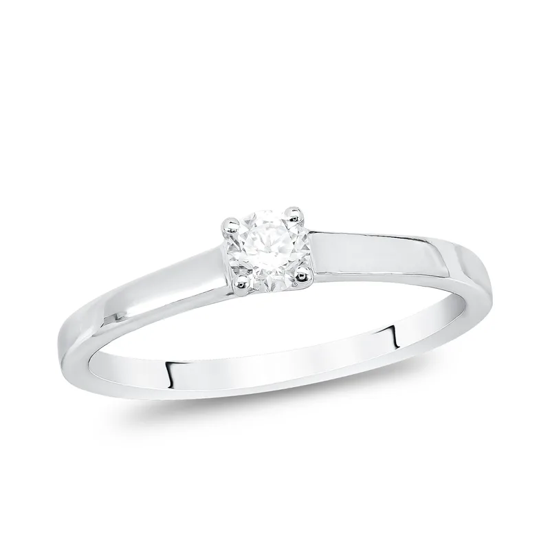 Diamond Group Μονόπετρο Δαχτυλίδι με Διαμάντι Brilliant από Λευκό Χρυσό 18 Καρατίων DDX449