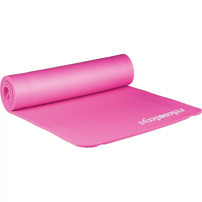 Στρώμα Γυμναστικής Relaxdays Non-slip Yoga Mat για Yoga / Pilates Αντιολισθητικό 10mm Πάχος - Ροζ (10020675_52)