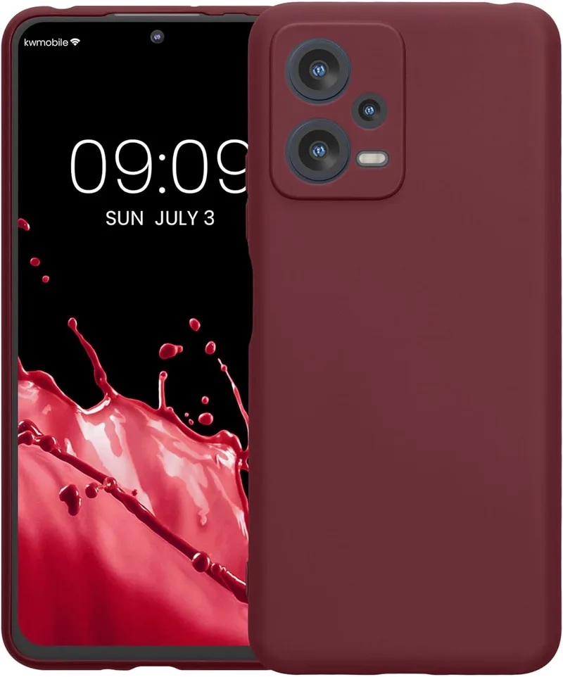 KWmobile Θήκη Σιλικόνης Xiaomi Redmi Note 12 5G / Poco X5 με Πλαίσιο Κάμερας - Bordeaux Violet (60887.187)