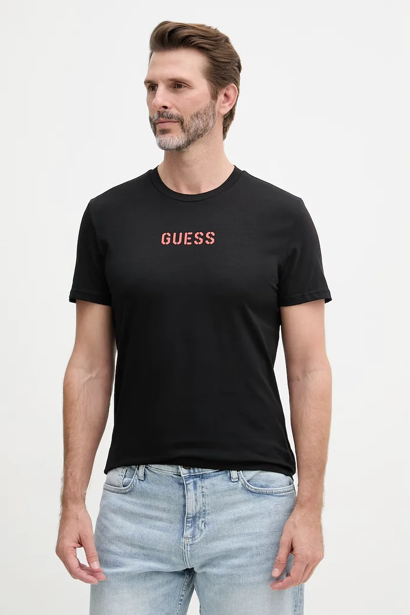 Guess t-shirt ανδρικό βαμβακερό με ελαστάν EVAN