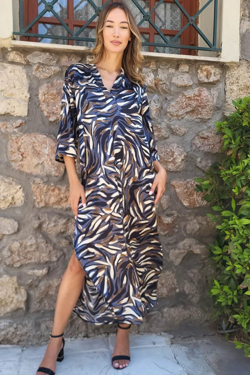 ΦΟΡΕΜΑ PLUS SIZE ΕΜΠΡΙΜΕ MULTICOLOR
