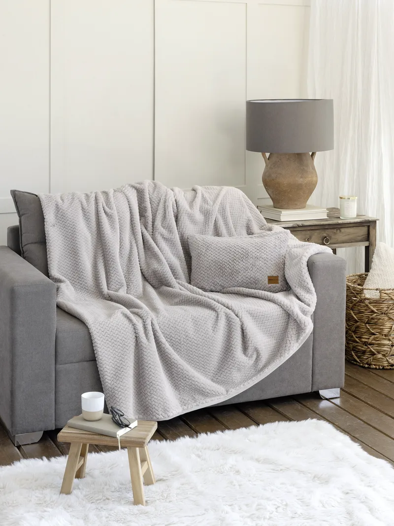 Ριχτάρι Τριθέσιου Αντιολισθητικό Nima Snuggle Light Gray 180x300