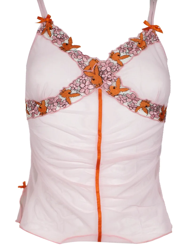 Φανελάκι Playboy Floral Logo P513A-PINK Γυναικείο