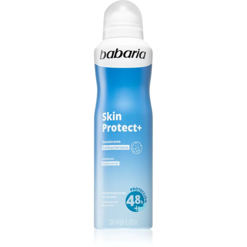 Babaria Deodorant Skin Protect+ αποσμητικό σε σπρέι με αντιβακτηριακό συστατικό 200 ml