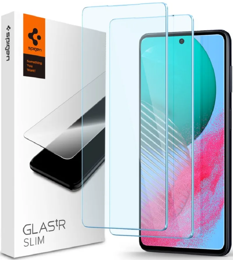 Spigen GLAS.tR Slim Premium Tempered Glass - Αντιχαρακτικό Γυαλί Οθόνης Samsung Galaxy M54 - Clear - 2 Τεμάχια (AGL05972)