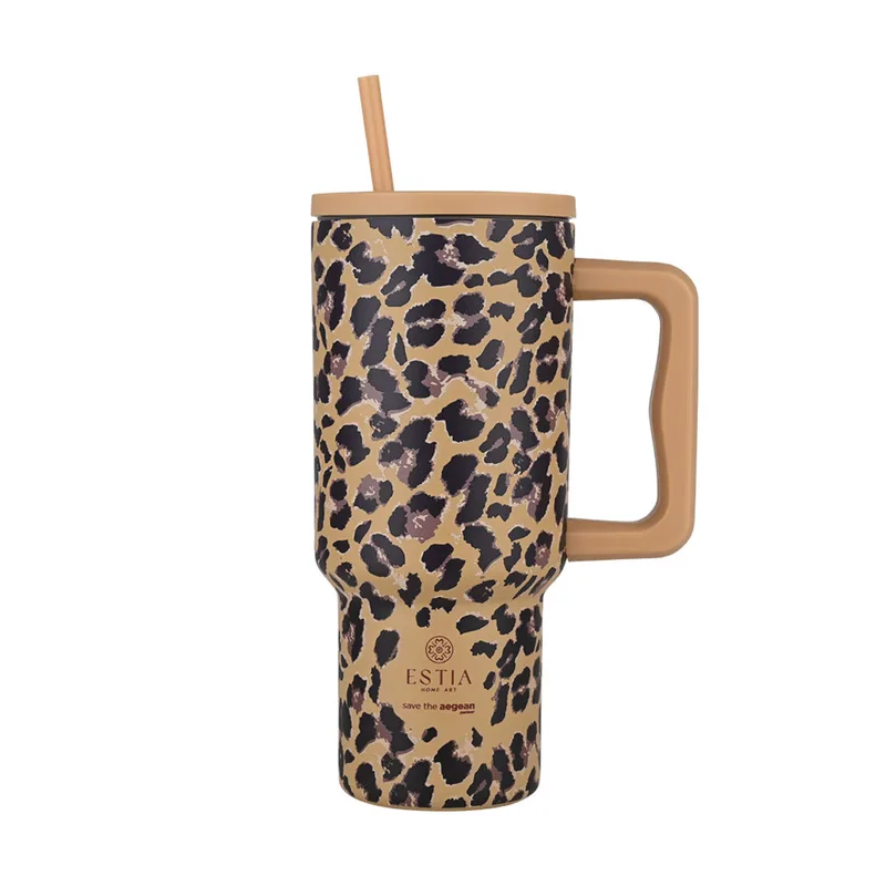 ESTIA ΘΕΡΜΟΣ STRAW TUMBLER XL SAVE THE AEGEAN 900ml SPOTTED PROWL