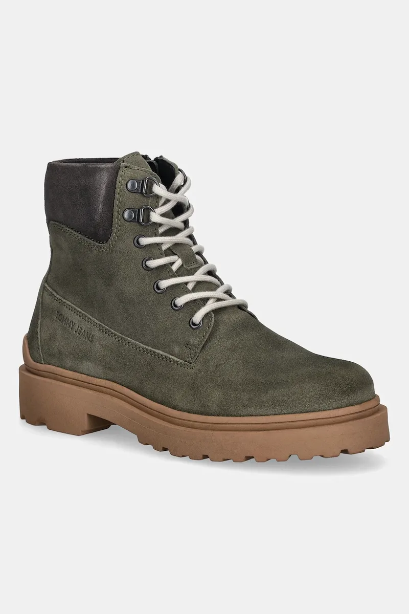 Ψηλά δερμάτινα παπούτσια Tommy Jeans TJM LACE UP BOOT SUEDE