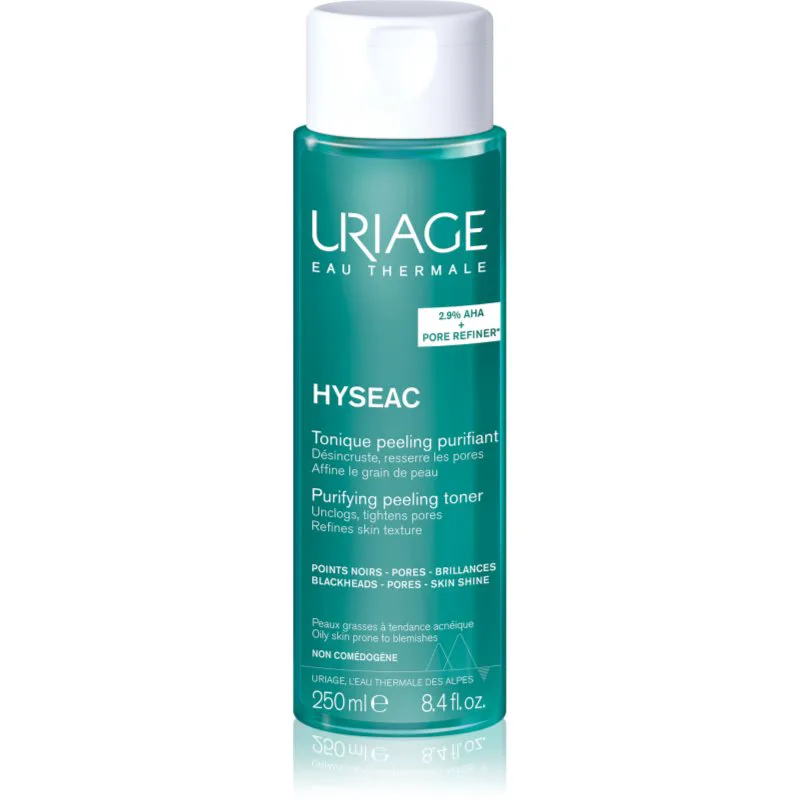 Uriage Hyseac Purifying Peeling Toner καθαριστικό τονωτικό για ρύθμιση σμίγματος και ελαχιστοποίηση των πόρων με ΑΗΑ 250 ml