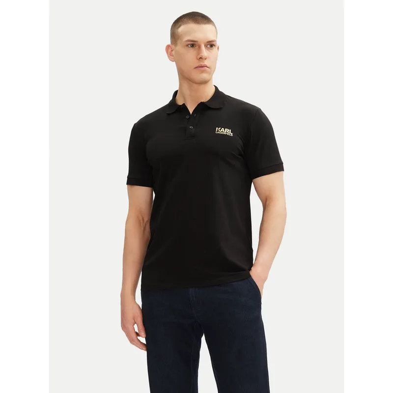KARL LAGERFELD Polo 745088 552235 Μαύρο Regular Fit