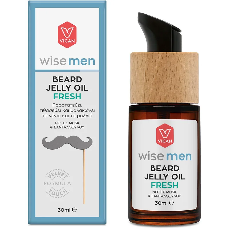 Vican Wise Men Beard Jelly Oil Fresh Λαδάκι σε Μορφή Gel που Προστατεύει & Μαλακώνει τη Γενειάδα & τα Μαλλιά του Άνδρα 30ml