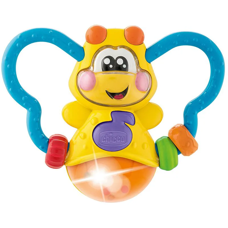 Chicco Baby Senses Lighting Bug μασητικό με κουδουνίστρα 1 τμχ