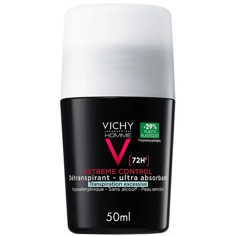 Vichy Homme 72h Extreme Control Antiperspirant Roll-on Ανδρικό Αποσμητικό, Αντιιδρωτικό Roll-on για Προστασία Έως & 72 Ώρες από την Έντονη Εφίδρωση 50ml