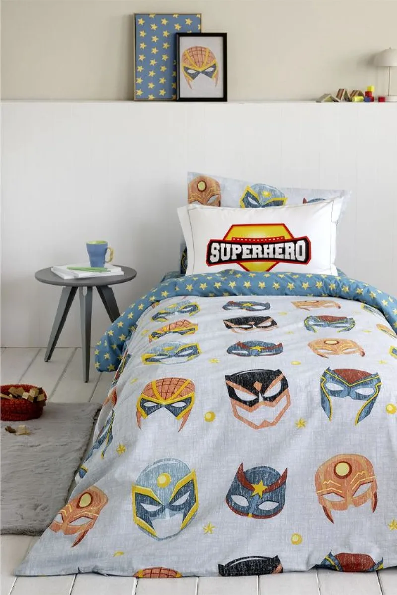 Σετ Παπλωματοθηκη Παιδικη Μονη Superheroes Nima 240x160x0cm Μονόχρωμο