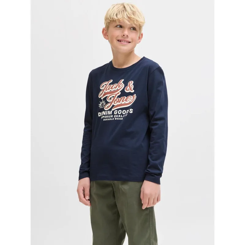 Μπλούζα μακό αγόρι JACK & JONES-12280078-Sky Captain