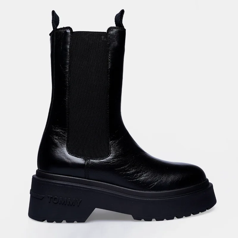 Tommy Jeans Chunky Shiny Leather Chelsea Γυναικεία Μποτάκια (9000250430_1469)