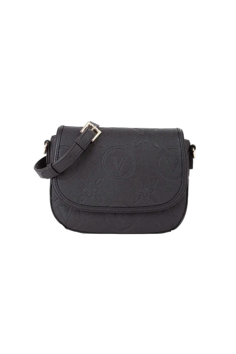 Valentino γυναικεία τσάντα ώμου/crossbody με ανάγλυφο λογότυπο "Samba Re" - 73LVBS8ZG10/SAM Μαύρο